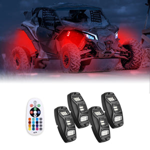 Universal 8 Pods RGB Rock Light Kit For UTV ATV Jeep Truck SUV Car by Kemimoto B0803-03201BK Rock Lights B0803-03201BK Kemimoto