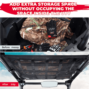 Upgrade Ceiling Cargo Net Pockets for Polaris RZR XP 1000/ PRO XP by Kemimoto B0113-13401BK Cargo Net B0113-13401BK Kemimoto