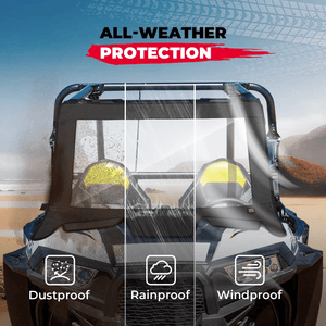 Upgrate UTV Front Soft Clear Windshield for Polaris RZR XP 1000/ XP 4 1000 by Kemimoto B0110-10101BK Full Windshield B0110-10101BK Kemimoto