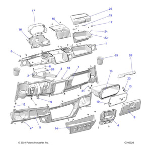 Upper Bin Glovebox, Gloss Black by Polaris 5453790-070 OEM Hardware P5453790-070 Off Road Express