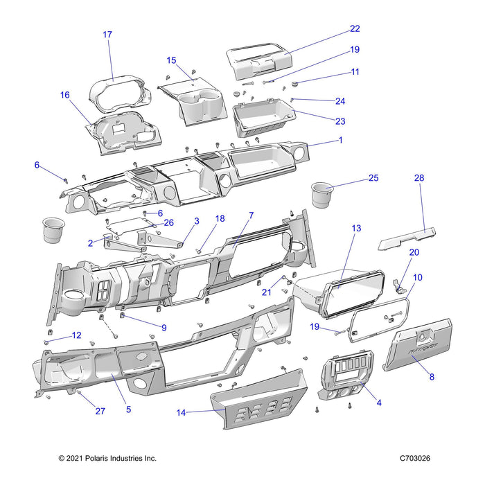 Upper Bin Glovebox, Gloss Black by Polaris