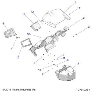 Upper Dash, Gloss Black by Polaris 2634956-070 OEM Hardware P2634956-070 Off Road Express