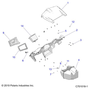 Upper Ip Assembly, Gloss Black by Polaris 2635333-070 OEM Hardware P2635333-070 Off Road Express