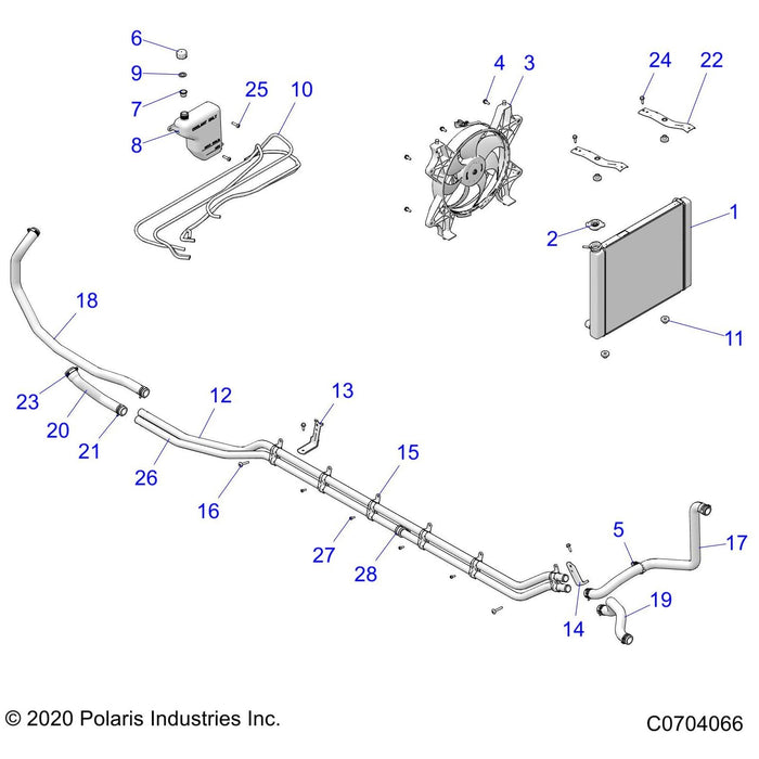 Upper Rad Mount Bracket, Black by Polaris