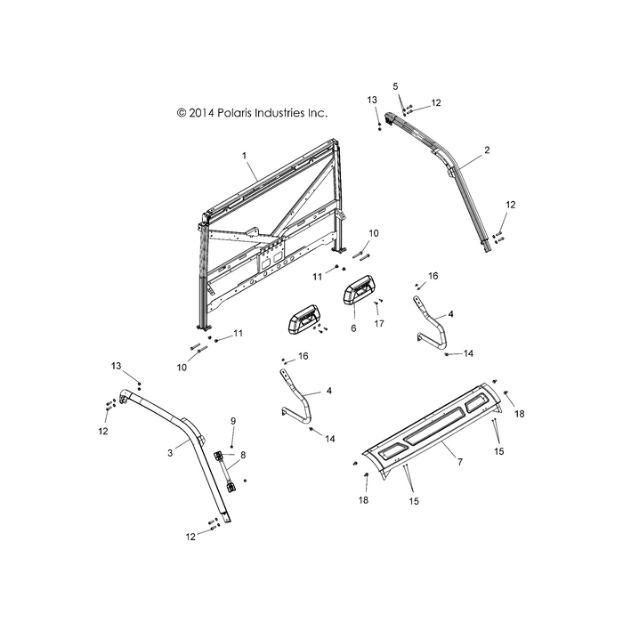 Upper Windshield Mount Plate, M by Polaris