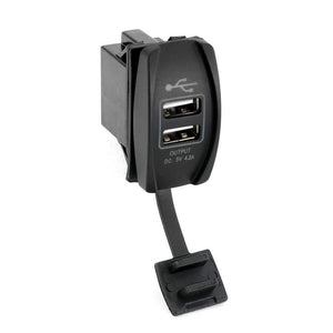 Usb Rocker Switch Hub With 4.2 Amp Outlet by Rugged Radios SW-RS-USB Switch Panel Mount 01039374004920 Rugged Radios