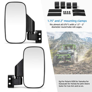 UTV 1.75" /  2" Side View High Impact Convex Mirror by Kemimoto FTVMI017 Side View Mirror FTVMI017 Kemimoto