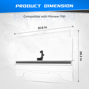 UTV 3-IN-1 Flip Windshield for Honda Pioneer 700 / 700-4 by Kemimoto B0110-06101CL Folding Windshield B0110-06101CL Kemimoto