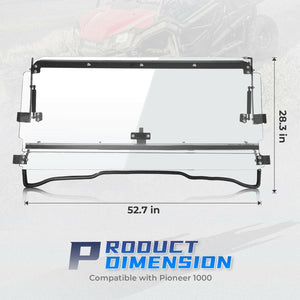 UTV 3-IN-1 Flip Windshield for Pioneer 1000 /1000-5 /1000-6 by Kemimoto B0110-05801CL Folding Windshield B0110-05801CL Kemimoto