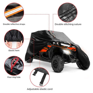 UTV 4-Seater Cover For Can Am Maverick X3 Max/ RZR/ General by Kemimoto B0111-02602BK Storage Cover B0111-02602BK Kemimoto