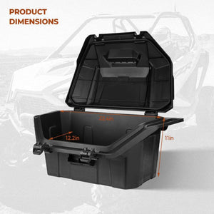 UTV 42QT Rear Cargo Storage Box for Polaris RZR PRO XP /XP 4 by Kemimoto B0113-04601BK Cargo Box B0113-04601BK Kemimoto