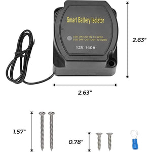 UTV ATV Dual Battery Isolator Kit 12V 140AMP by Kemimoto B0401-01301BK Battery Charger Accessory B0401-01301BK Kemimoto