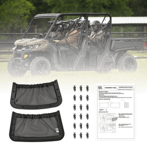 UTV Backrest Rear Storage Nets for Can Am Defender Max by Kemimoto B0113-04301BK Seat Bag B0113-04301BK Kemimoto