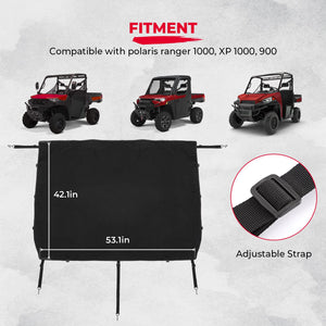 UTV Cargo Bed Cover for Polaris Ranger XP 1000 / Crew by Kemimoto B0108-02401BK Cargo Cover B0108-02401BK Kemimoto