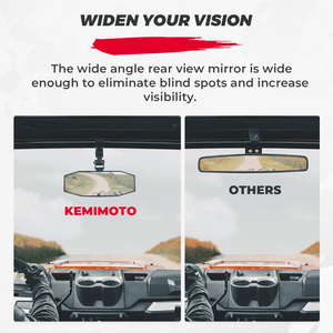 UTV Center Mirrors for 1.5"-2" Roll Cage Bar by Kemimoto B0106-12401BK Rear View Mirror B0106-12401BK Kemimoto