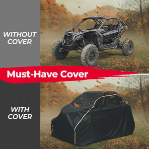 UTV Cover for Can-Am Maverick X3, Polaris RZR, Kawasaki by Kemimoto B0111-00103BK Storage Cover B0111-00103BK Kemimoto