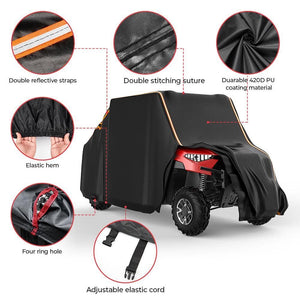 UTV Cover Waterproof 4-Seat 420D For Defender, Ranger, General by Kemimoto B0111-02701BK Storage Cover B0111-02701BK Kemimoto