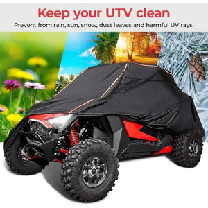 UTV Cover with Rlective Strip Fit Polaris RZR by Kemimoto B0111-00801BK Storage Cover B0111-00801BK Kemimoto