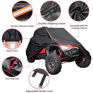 UTV Cover with Rlective Strip Fit Polaris RZR by Kemimoto B0111-00801BK Storage Cover B0111-00801BK Kemimoto