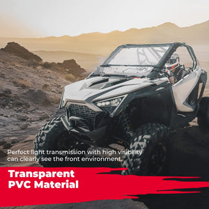 UTV Front Half Windshield PVC for Polaris RZR by Kemimoto B0110-11601CL Half Windshield B0110-11601CL Kemimoto