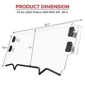 UTV Half Windshield for Polaris RZR PRO XP / XP 4 by Kemimoto B0110-01603CL Half Windshield B0110-01603CL Kemimoto