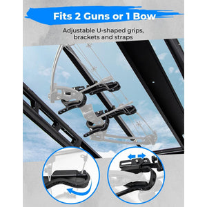 UTV Overhead Adjustable Gun Holder Carrier Mount by Kemimoto B1709-00401BK Gun Mount B1709-00401BK Kemimoto