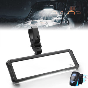 UTV Rear View Center Mirror Interior Light Fit 1.6"-2" Mount by Kemimoto B0106-14601BK Rear View Mirror LED B0106-14601BK Kemimoto