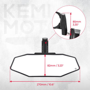 UTV Rear View Mirror for 1.6"-2" Roll Bar Mount by Kemimoto B0106-13501BK Rear View Mirror B0106-13501BK Kemimoto