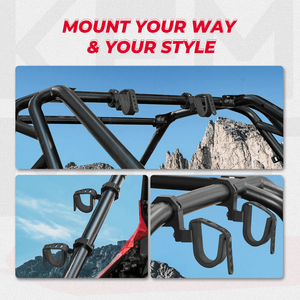 UTV Shotgun Holder Fit 1.75” 2” Roll Bars Ski Rack Bow Rack (2 pieces) by Kemimoto B0111-00401 Gun Mount B0111-00401 Kemimoto