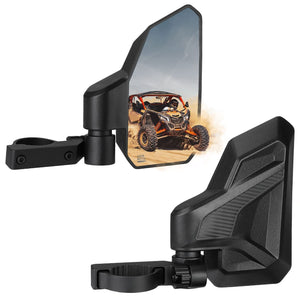 UTV Side Mirrors Fit with Windshield for 1.6"-2" Roll Bar by Kemimoto B0106-03502BK Side View Mirror B0106-03502BK Kemimoto