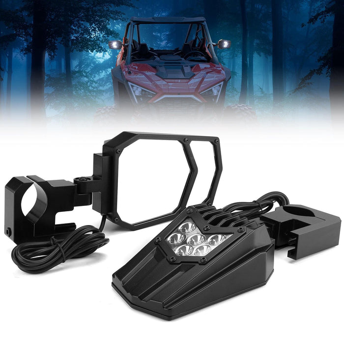 UTV Side Mirrors with light fit 1.5" - 2" Roll Bar by Kemimoto