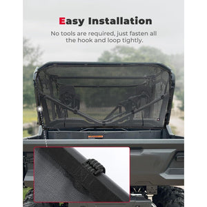 UTV Soft Rear Window Net For Pioneer 1000-6 by Kemimoto B0110-13301BK Window Net B0110-13301BK Kemimoto