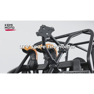 UTV Spare Tire Carrier for 1.5''-2'' Roll Cage for RZR, Mule by Kemimoto B1001-01601BK Spare Tire Mount B1001-01601BK Kemimoto