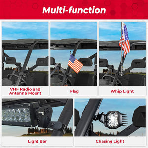 UTV Whip Light Flag Mount for Pro-fit Cage by Kemimoto B0111-10601BK Flag Mount / Whip Mount B0111-10601BK Kemimoto