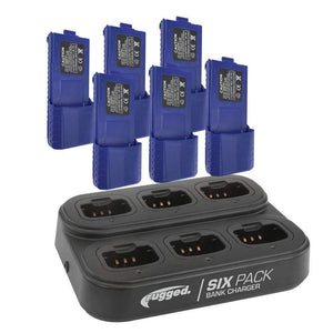 V3 And Rh-5R 6 Place Bank Charger With Xl Batteries by Rugged Radios 6PACK-V3-BAT 01039374005209 Rugged Radios