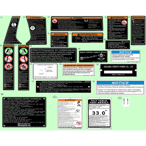 Warning Label Anti-Rolling Bar by CF Moto 5ASV-190014-6000 OEM Hardware 5ASV-190014-6000 Northstar Polaris