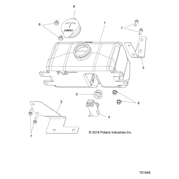 Washer Bottle Bracket, Side by Polaris