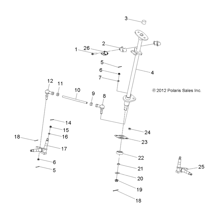 Washer-Post,Steering by Polaris