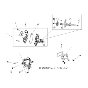 Waterpump Assembly by Polaris 1204348 OEM Hardware P1204348 Off Road Express