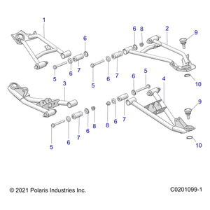 Weld-A-Arm,Frt,Upper,Lh,M.Blk by Polaris 1544897-458 OEM Hardware P1544897-458 Off Road Express