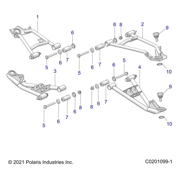 Weld-A-Arm,Frt,Upper,Lh,M.Blk by Polaris