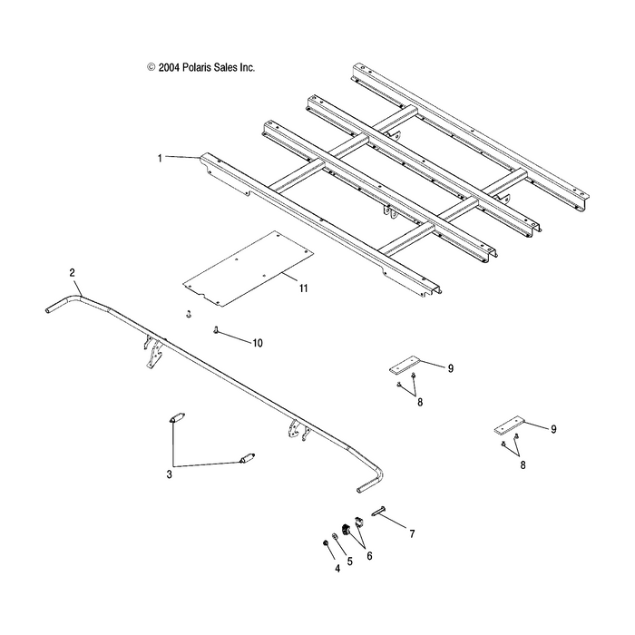 Weld-Box Support,Long,Blk by Polaris