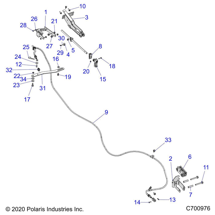 Weld-Bracket-Shift,Pb,Cable,Blk by Polaris