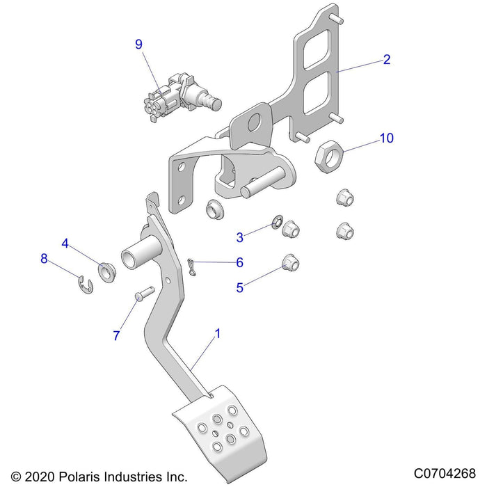 Weld-Brake Pedal,Rzr,Tr,M.Blk by Polaris