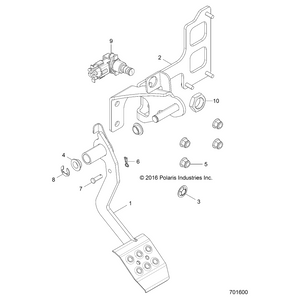 Weld-Brake Pedal,Tr,M.Blk by Polaris 1023024-458 OEM Hardware P1023024-458 Off Road Express