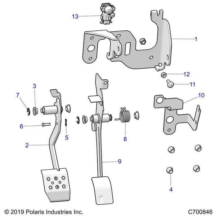 Weld-Brake Pedal,Tr,M.Blk by Polaris