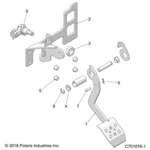 Weld-Brake Pedal,Tr,Rzr,M.Blk by Polaris 1025688-458 OEM Hardware P1025688-458 Off Road Express