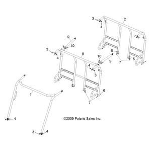 Weld-Cab Brace,M Blk by Polaris 1017634-458 OEM Hardware P1017634-458 Off Road Express