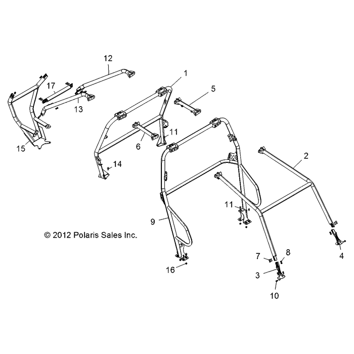 Weld-Cab Frame,Cross,Ext,V.Blu by Polaris