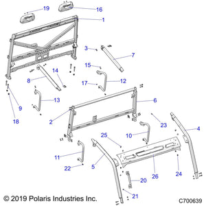 Weld-Cab Frame,Ctr,M.Blk by Polaris 1023318-458 OEM Hardware P1023318-458 Off Road Express